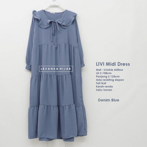 LIVI-008 LIVI Midi Dress Crinkle Airflow